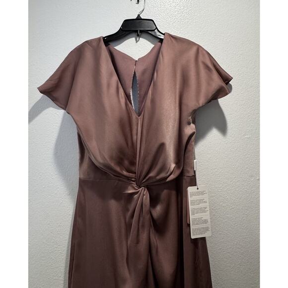 Stacees Women’s Size 10 Pink Dusk Long Bridesmaid Dress V Neck Evening Glam - Picture 4 of 8